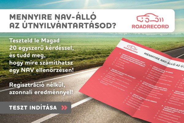 NAV-állú RoadRecord útnyilvátnartás teszt