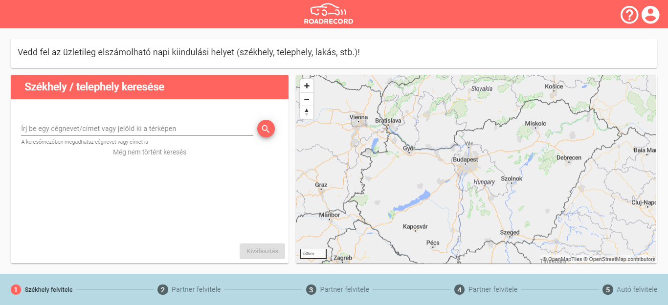 importálás meglévő asztali RoadRecord programból