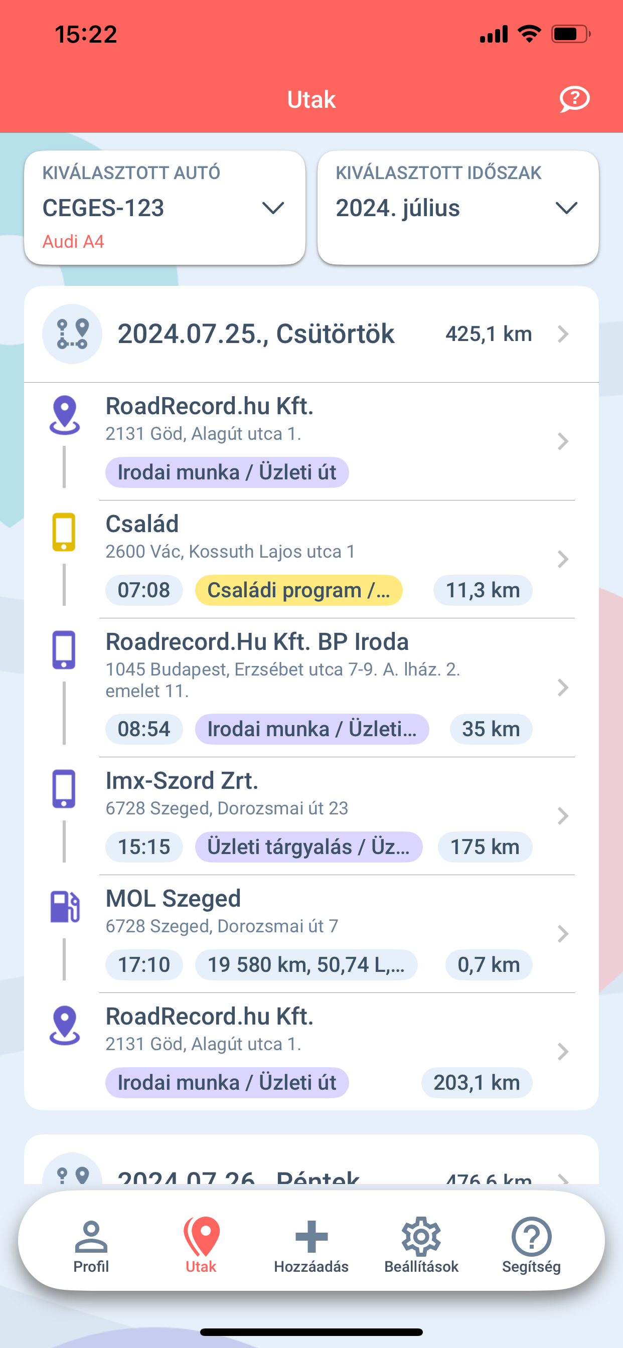 utak rögzítése mobilappban 12