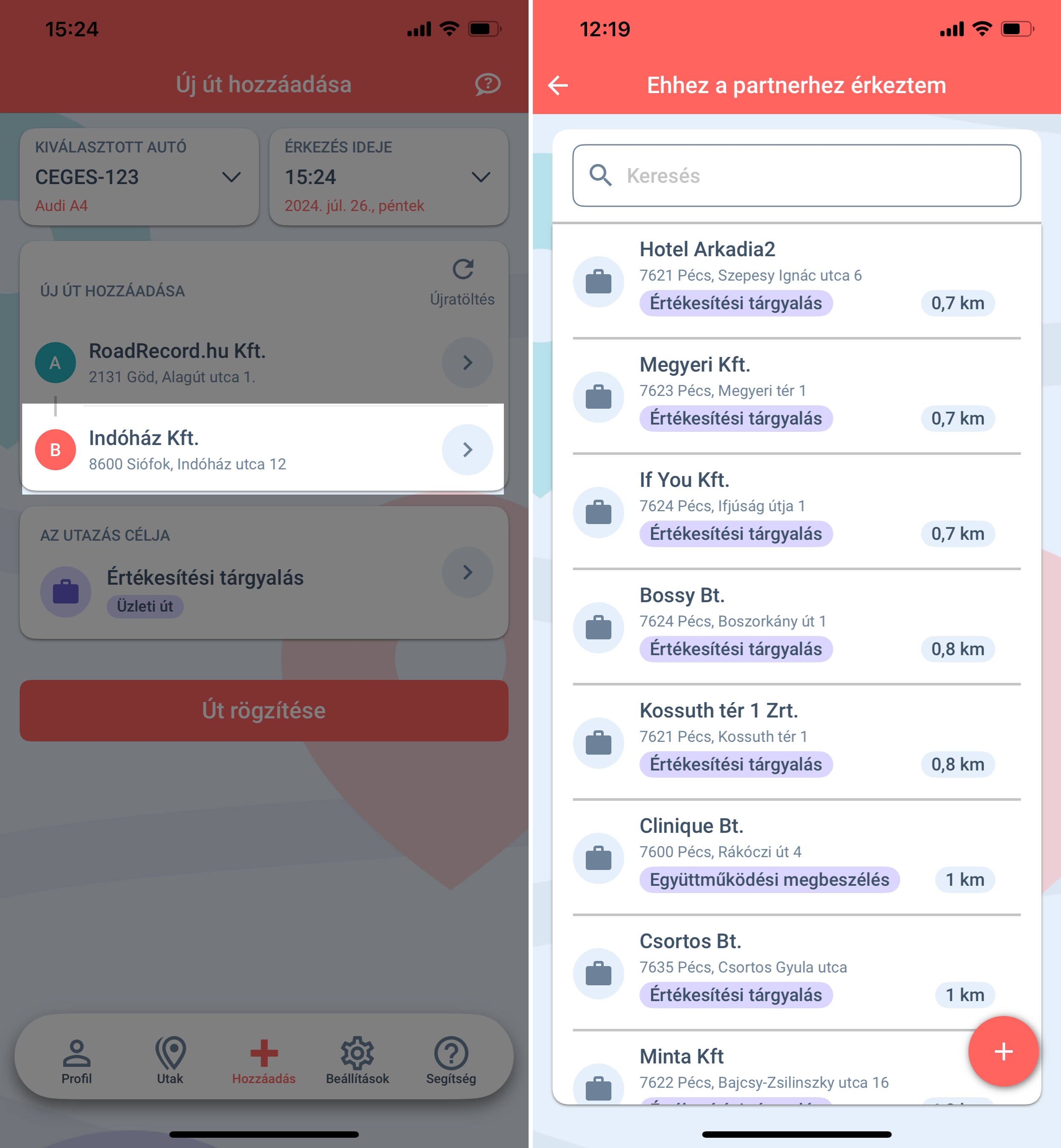 utak rögzítése mobilappban 8
