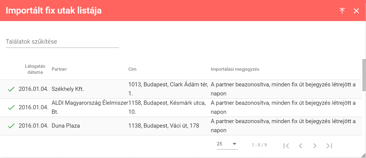 RoadRecord fix utak importálása Billingo 4