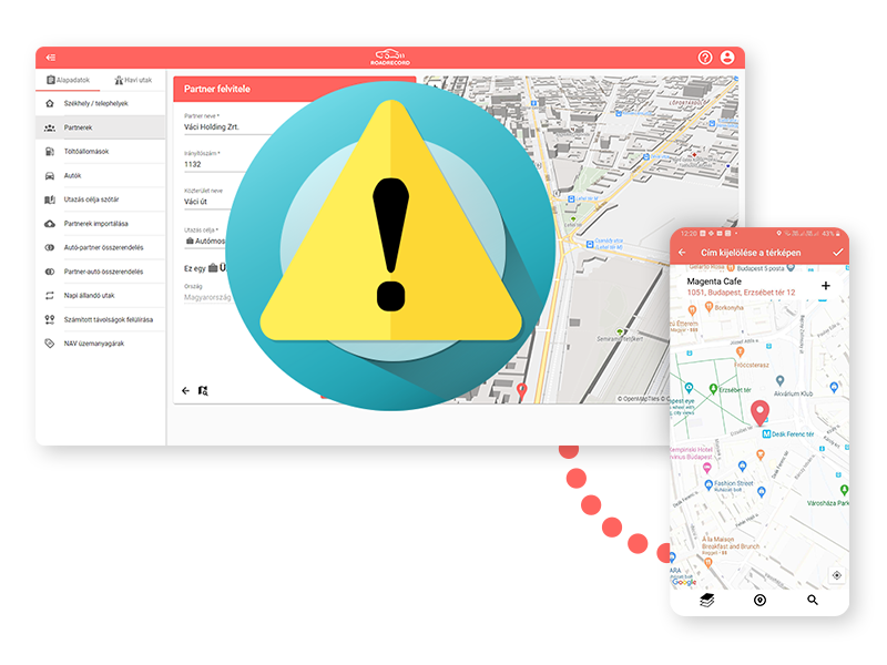 RoadRecord útnyilvántartás mobilon GPS helyett