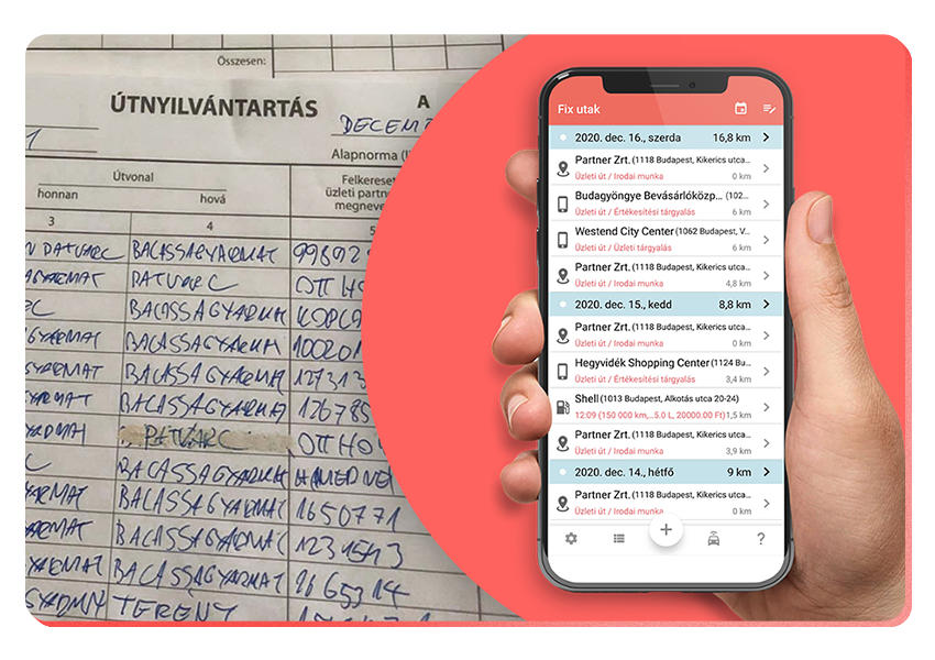 útnyilvántartás mobilon