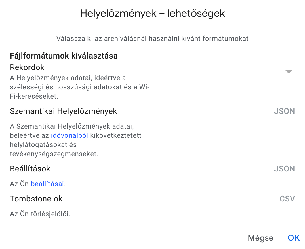 útnyilvántartás google timeline 3