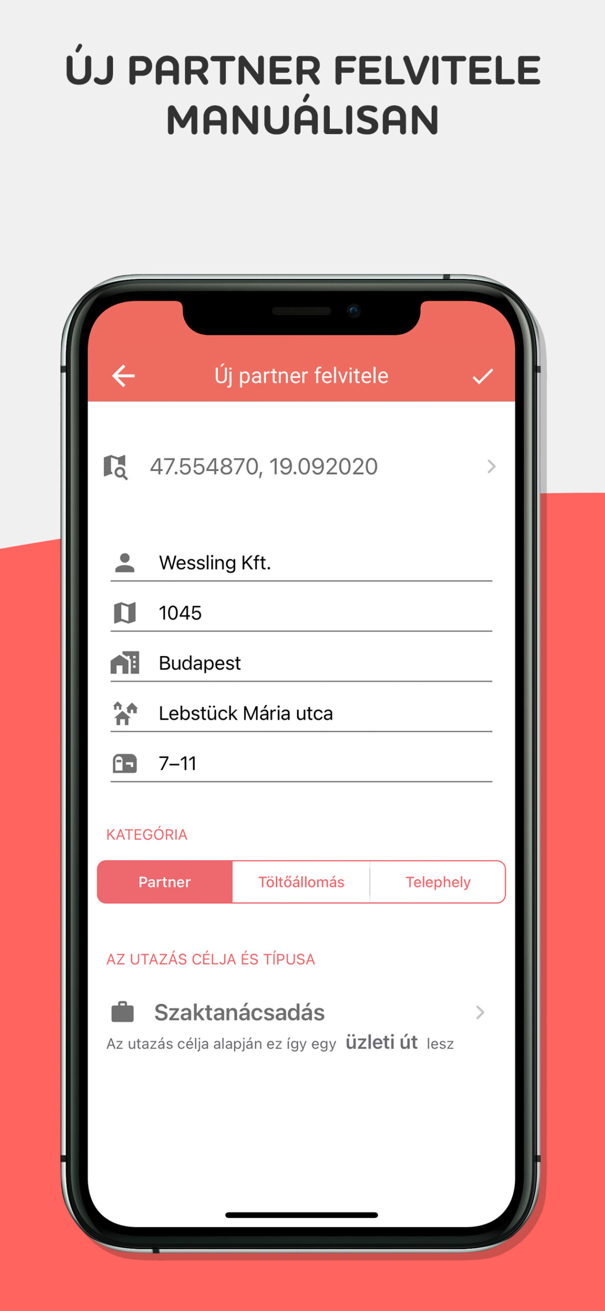 Új partner felvitele manuálisan