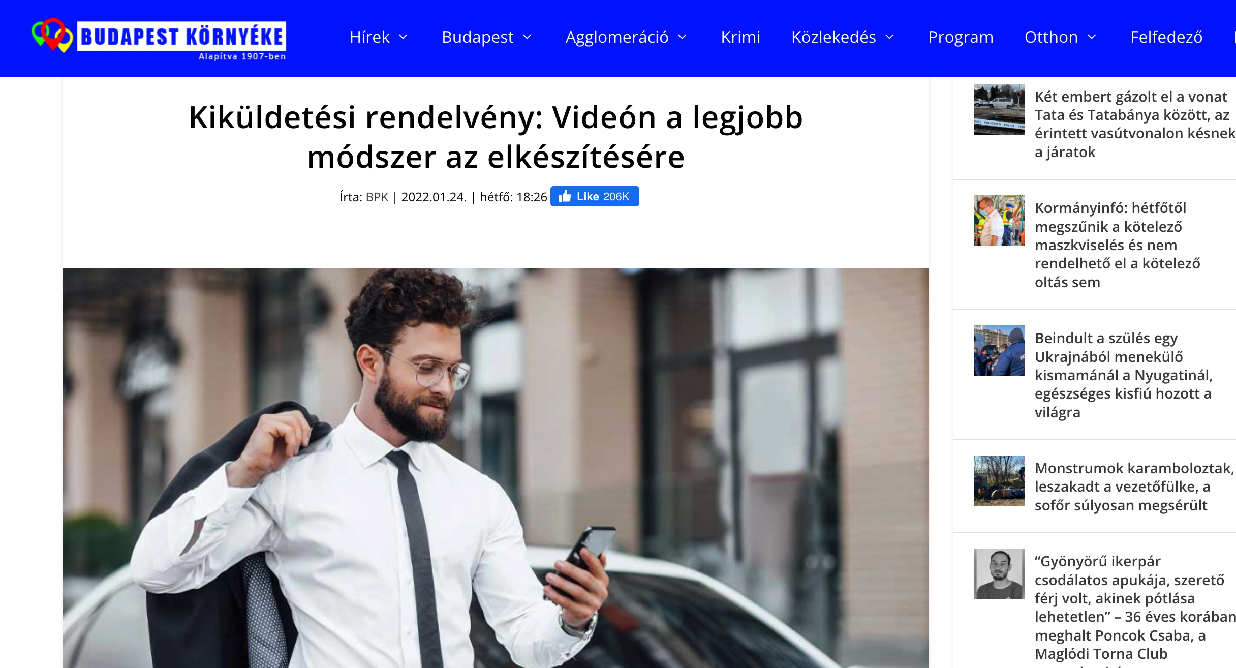 kiküldetési rendelvény budapest környéke