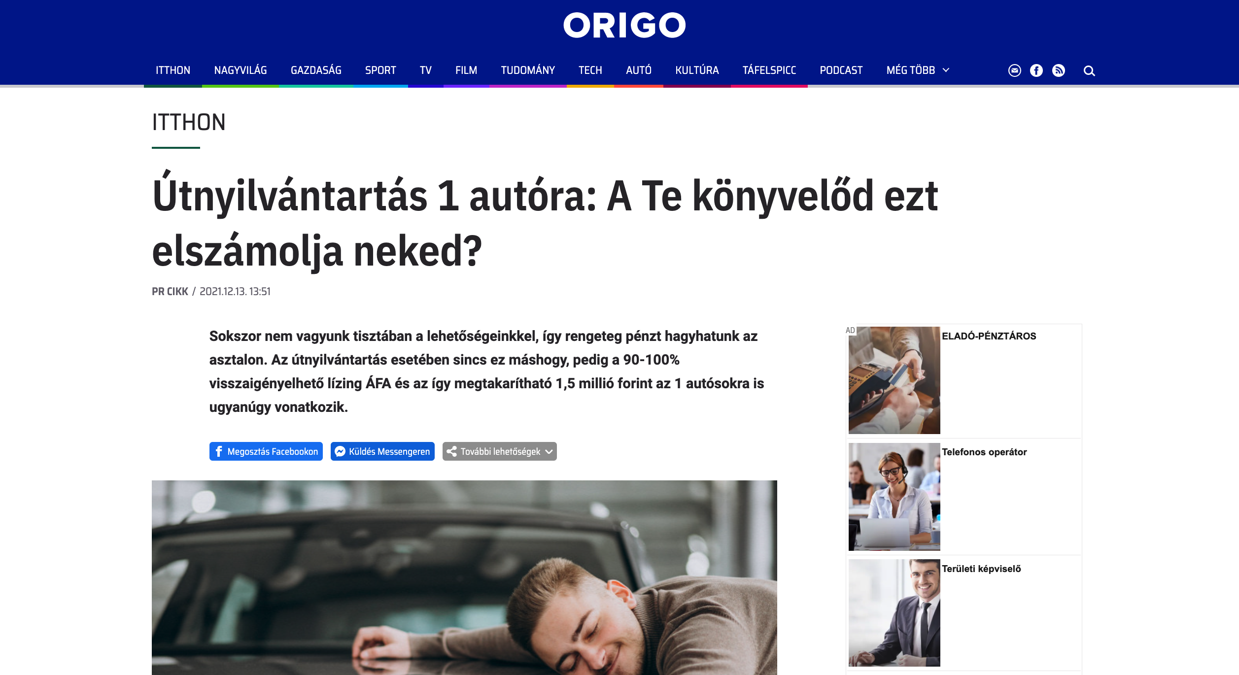 útnyilvántartás origo