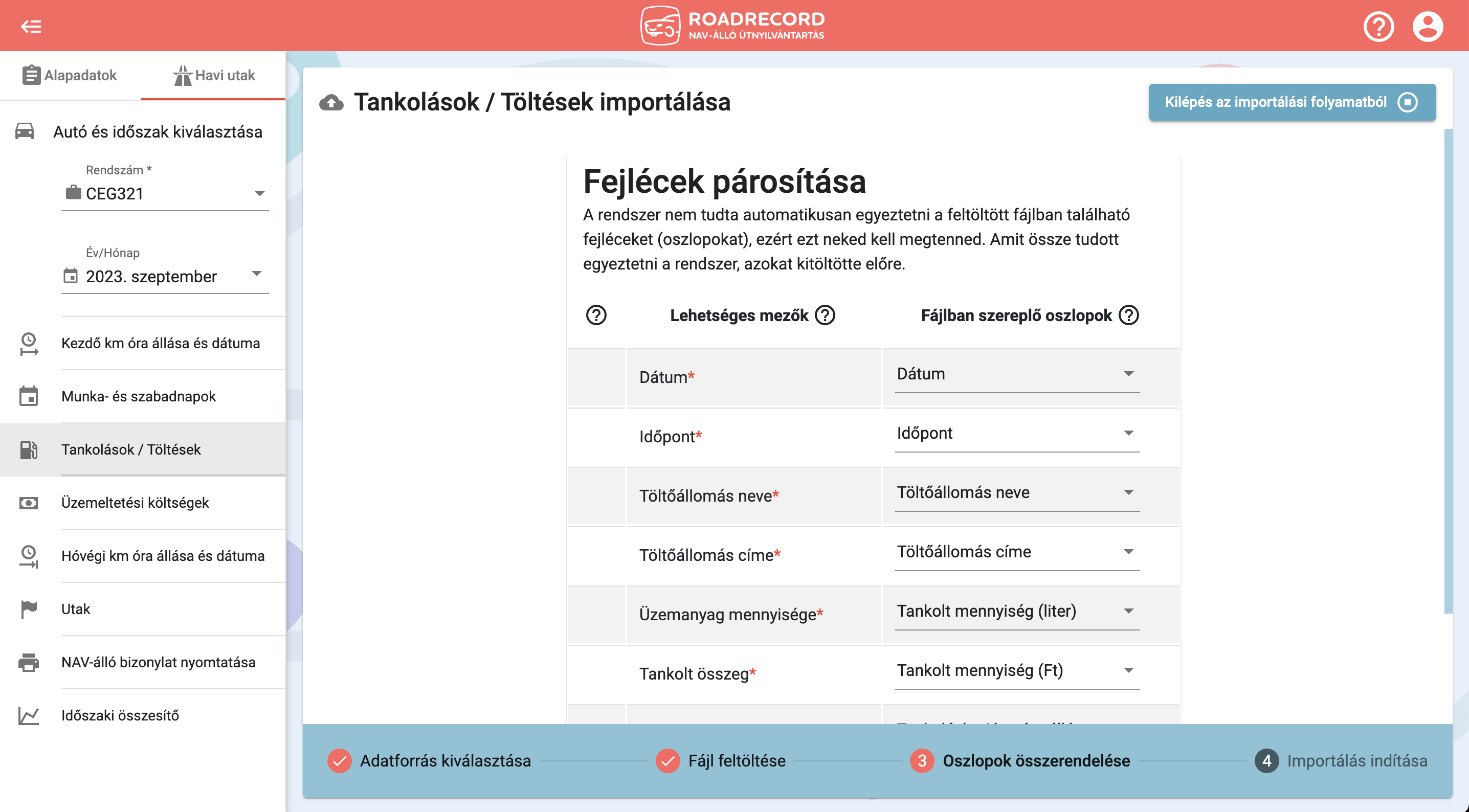 tankolás import 6