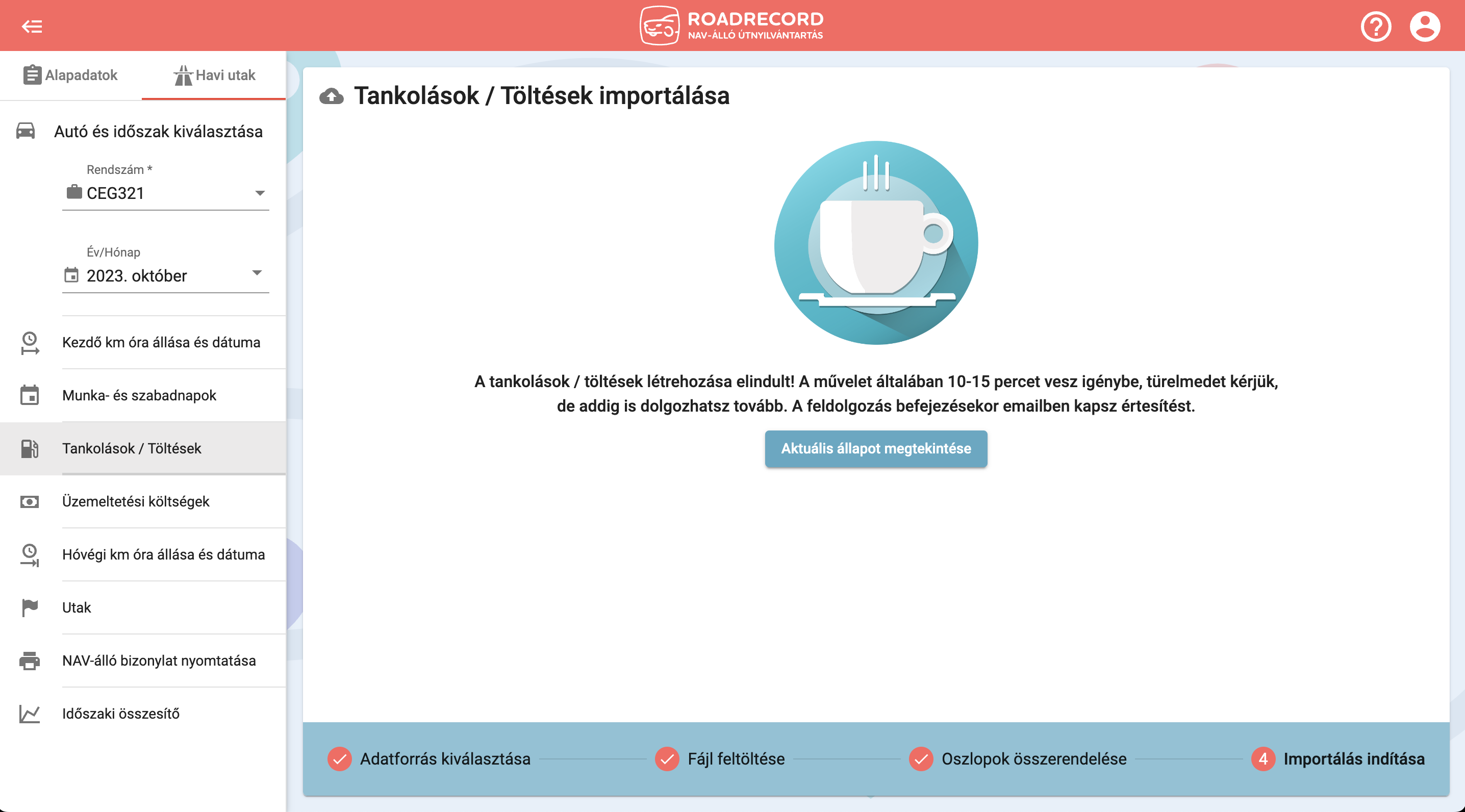 tankolás import 7