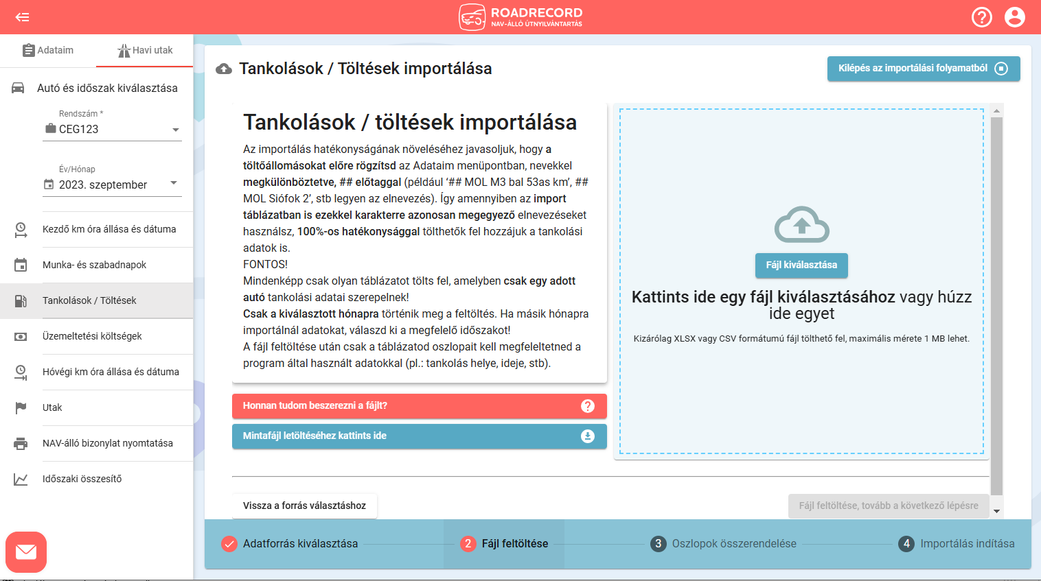 tankolás import 4 