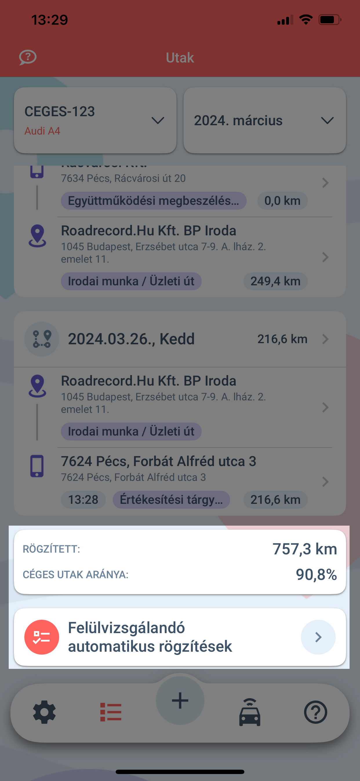 RoadRecord mobil app