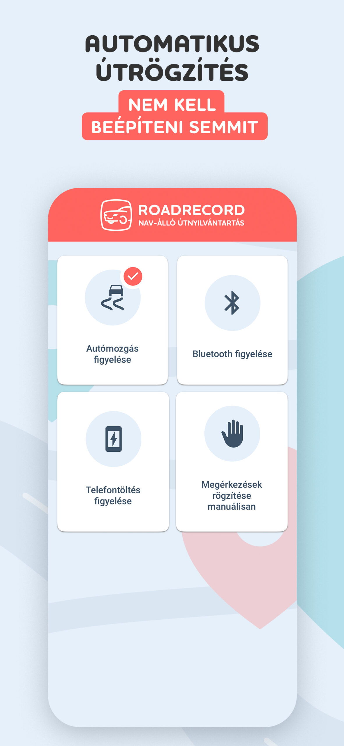 automata útnyilvántartó app