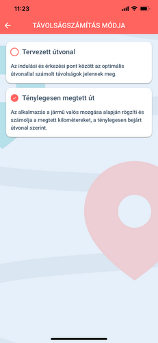 Ténylegesen megtett út 2