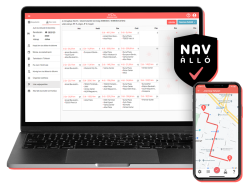 útnyilvántartás applikáció és laptop